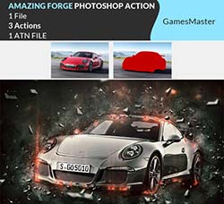 极品PS动作－破裂碎片(新版)：Amazing Forge Photoshop Action